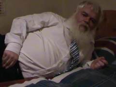 Fat old man wanking