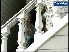 Leather Daddy Pounds Muscle Boy Hole Doggie Style